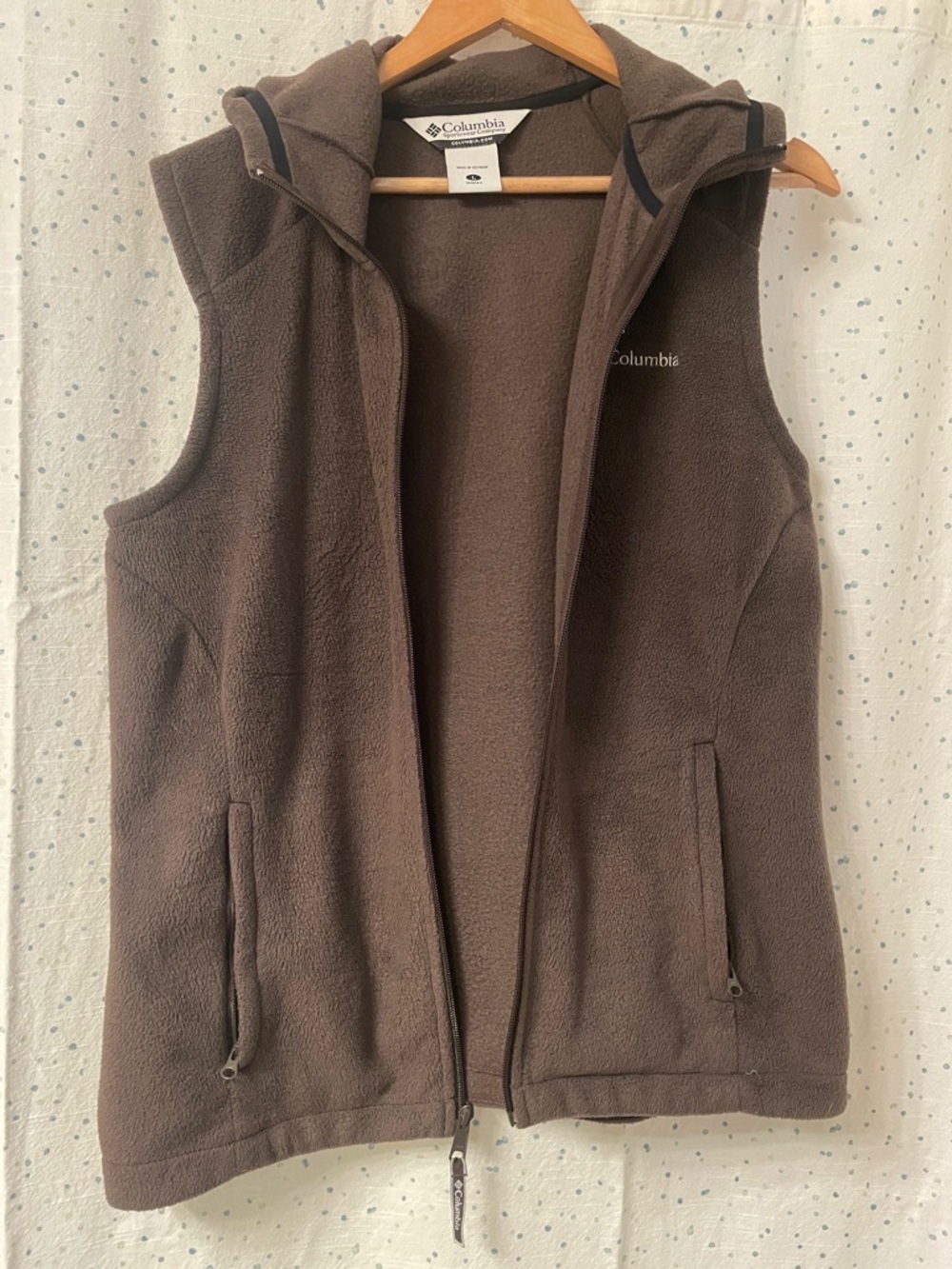 Columbia Brown Hooded Fleece Vest